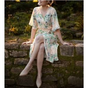 Betabrand Photogenic Wrap Dress (Casablanca)